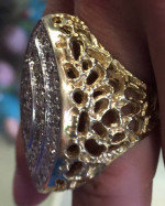 Women's Diamond Football Ring