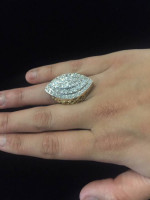Women's Diamond Football Ring