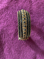 Black & Gold Bangle Clasp Bracelet