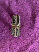 Black & Gold Bangle Clasp Bracelet