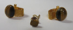 New  -- Tiger Eye Cuff Links & Tie Pin Set