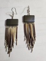 Porcupine quill/hematite earrings