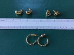 Costume Jewelry #9: Gold Pierced Earrings (3)