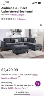 Sofa w/ chaise & Ottoman