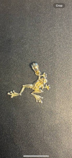 14k Gold Frog Pendant and Bale