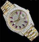 18K Rolex President Full Diamond Pave