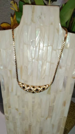 Garnet diamond style gold tone necklace