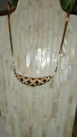 Garnet diamond style gold tone necklace