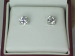 CERTIFIED 1ct DIAMOND SOLITAIRE EARRINGS