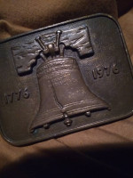 USA BELT BUCKLE ★ LIBERTY BELL 1776-1976