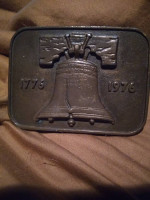USA BELT BUCKLE ★ LIBERTY BELL 1776-1976