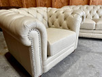 Chesterfield Leather Sofa Couch and Chair