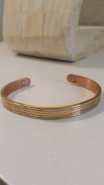 Silver and gold tone copper lined cuff