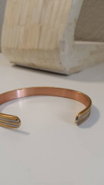 Silver and gold tone copper lined cuff