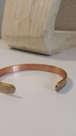 Silver and gold tone copper lined cuff