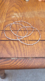3 silver bracelets set