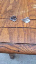 Silver leaf earrings