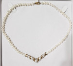 Freshwater Pearl & White Sapphire Silver Gold Vermeil Vahan Necklace
