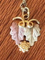 10K Black Hills Gold Leaf Pendant w Chain, & Earrings (all for $80)