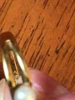 Gold Plated Ring w Pearl, Size 5.5