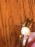 Gold Plated Ring w Pearl, Size 5.5