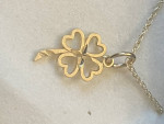 14k Gold necklace, 4 leaf clover