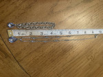 Matching necklace / bracelet, blue diamonds and silver