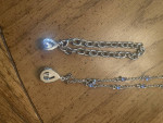 Matching necklace / bracelet, blue diamonds and silver