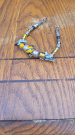 Beautiful mixed metal and glassblown bracelet