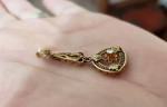 Antique Victorian Edwardian 14K Yellow Gold Lavalier Diamond Pendant