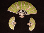 Siam Silver Brooch & Clip Earrings