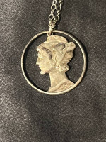 Silver Mercury Dime & Canadian Dime pendants