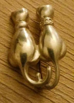 Sterling Silver Mexico 925 Cat Brooch