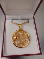 ORIENTAL DRAGON PENDANT GOLD PLATED AND SILVER PLATED