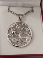 ORIENTAL DRAGON PENDANT GOLD PLATED AND SILVER PLATED