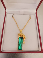 LADY'S 18K GOLD PLATED "PANTHER PENDANT W/CHAIN