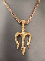 MEN'S SOLID STERLING SILVER NECK CHAIN PLATED IN 18K GOLD