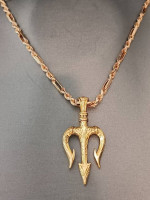 MEN'S SOLID STERLING SILVER NECK CHAIN PLATED IN 18K GOLD