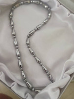 SILVER PLATED HEMETITE NECKCHAIN20"