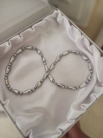 SILVER PLATED HEMETITE NECKCHAIN20"