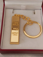 GOLD PLATED HEAVY "GOLD BAR" KEY CHAIN