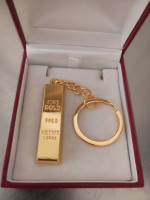 GOLD PLATED HEAVY "GOLD BAR" KEY CHAIN