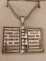 SILVER PLATED "HOLY BIBLE" PENDANT W/26" CHAIN