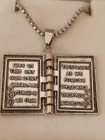 SILVER PLATED "HOLY BIBLE" PENDANT W/26" CHAIN