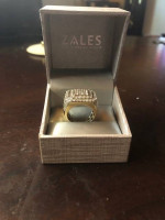 Men's 5 CT. T.W. Square Multi-Diamond Double Frame Signet Ring in 10K