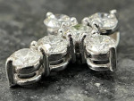 14K White Gold 1.50 carats Diamond Cross Necklace Pendant - NEW!