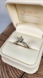 Engagement Ring & Band - 1.2ct square, white gold-14kt -- Size 5