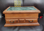 Heavy Old Wood & MarbleJewelry Box