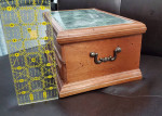 Heavy Old Wood & MarbleJewelry Box