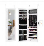 Door /wall Mountable Jewelry Cabinet With Mirror And Lock